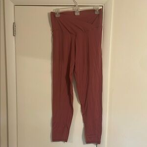 Aerie Real Me rose colored 7/8 high rise crossover leggings XL Long